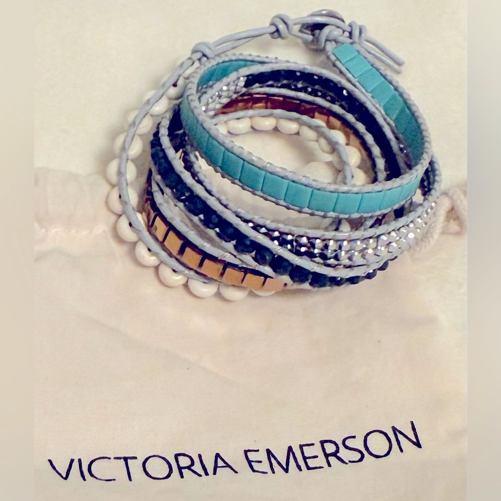 Victoria Emerson Beaded Wrap Bracelet w/ Pouch